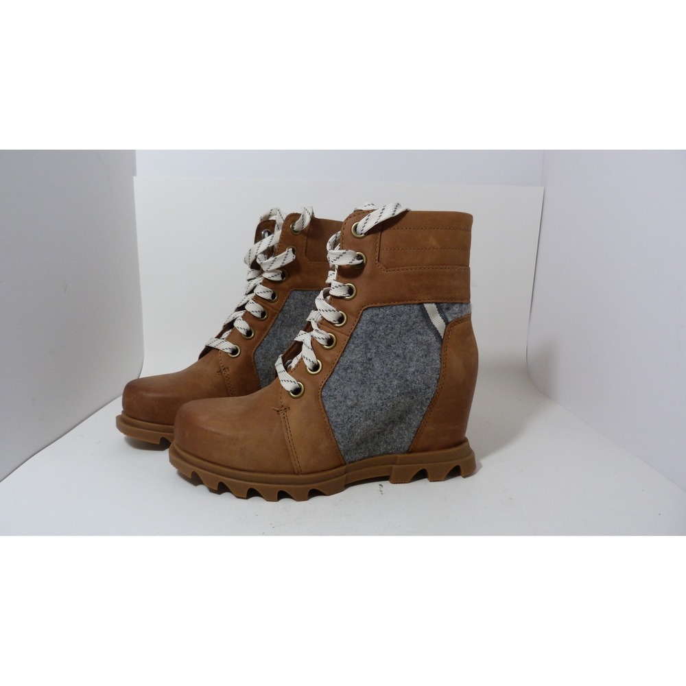Sorel Joan of Arctic Wedge III Lexie Elk Quarry Boots NL4362-243 Womens 6.5